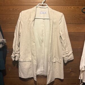 Cream Open Front Blazer